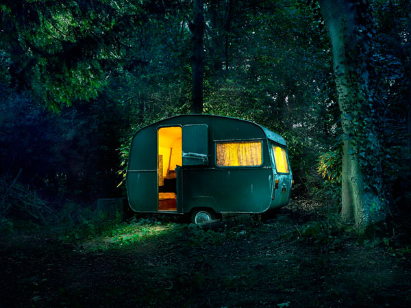 Photograph Mark Mawson Woodland Caravan on One Eyeland