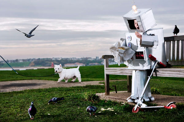 Photograph Dan Prince Robot Boy Eating Chips on One Eyeland