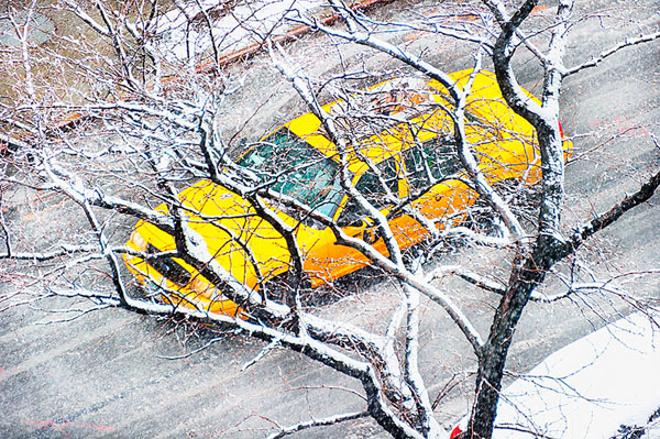 Photograph Mitchell Funk Yellow Taxis on One Eyeland