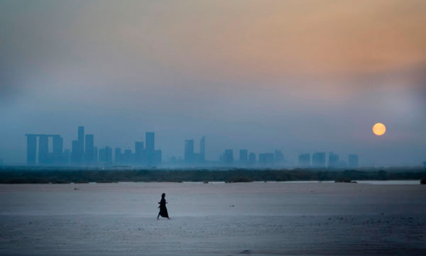 Photograph Andrzej Bochenski Abu Dhabi Skyline on One Eyeland