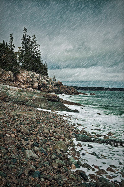 Photograph John Greim Maine Coastal Rain Storm on One Eyeland
