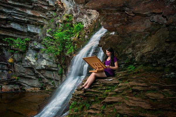 Photograph Chip Henderson Waterfall Painting on One Eyeland
