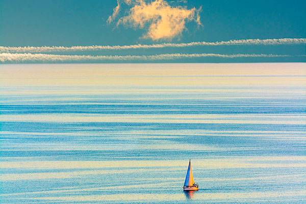 Photograph Mitchell Funk Golden Sailboat on One Eyeland