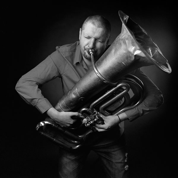 Photograph Roman Radkevich Portrait Of The Musician With Tuba on One Eyeland