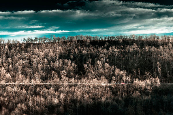 Photograph Michael Confer Red Truck On Mountain Road on One Eyeland