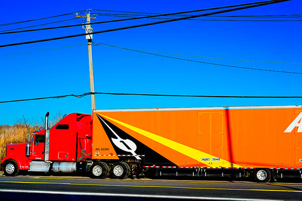 Photograph Mitchell Funk Red And Orange Truck on One Eyeland