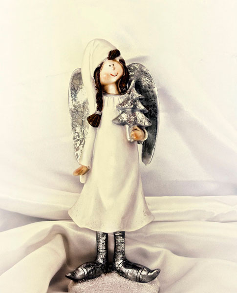 Photograph Eugenia Kyriakopoulou Silver Winged Christmas Figurine on One Eyeland