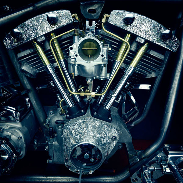 Photograph Nigel Harniman Harleydavidson Shovelhead Motorcycle on One Eyeland