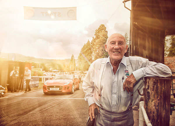 Photograph Nigel Harniman Sir Stirling Moss And Jaguar Xf on One Eyeland