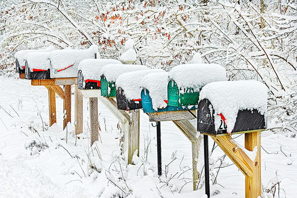Photograph Mitchell Funk Mailbox In The Snow on One Eyeland
