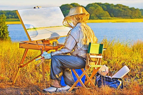 Photograph Mitchell Funk Painter In Sunlight on One Eyeland