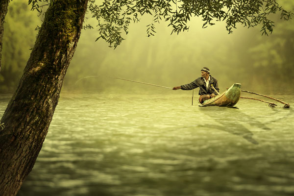 Photograph Vinaya Mohan Fisherman on One Eyeland