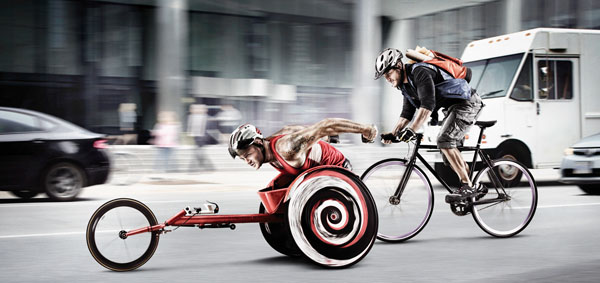 Photograph Philip Rostron Parapan Am Wheelchair Racer on One Eyeland