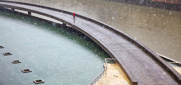 Photograph Oskar Calero Walking Alone At Winter on One Eyeland