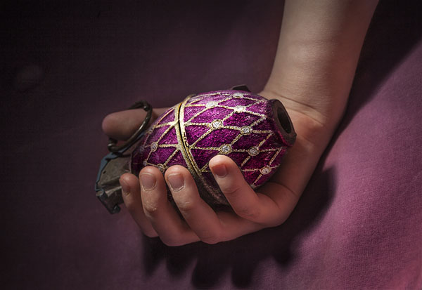 Photograph David Krovblit Faberge Grenade In Childs Hand on One Eyeland