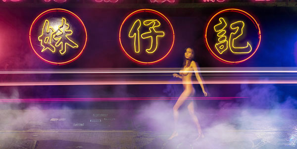 Photograph Gary Leung Neon Signs Girl on One Eyeland