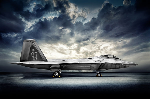 Photograph Blair Bunting F22 Raptor Side on One Eyeland