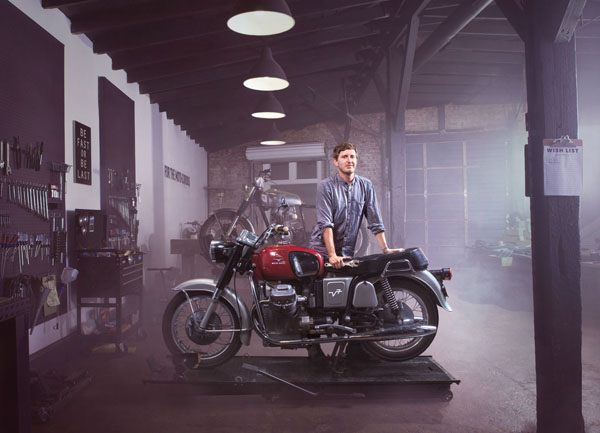 Photograph John Fulton Mark And Classic Moto Guzzi on One Eyeland