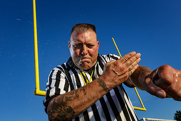 Photograph Patrick Bennett Referee Blows The Whistle on One Eyeland