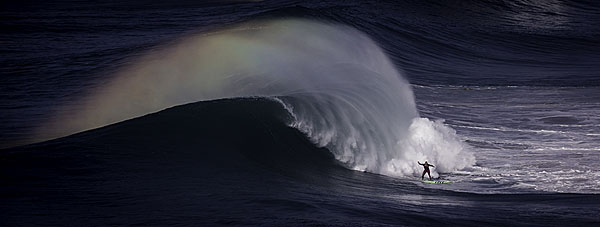 Photograph Mark Wengler Bigwave Surfer Garrett Mcnamara Shot In Nazare on One Eyeland