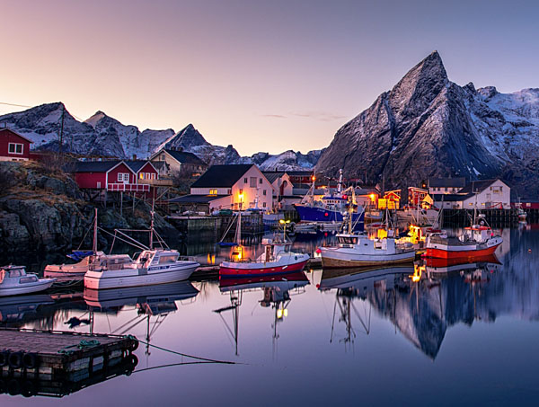 Photograph Damon Mcdonald Lofoten Harbour on One Eyeland