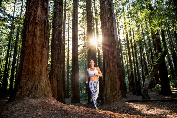 Photograph Robert Houser Female Running Under The Redwood Trees on One Eyeland