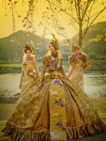 Photograph Haseo Hasegawa Golden Dress on One Eyeland