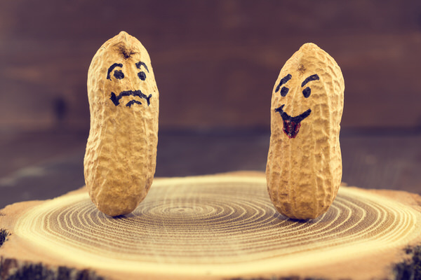 Photograph Zaharia Bogdan Smile And Sad Face Drawn On Dried Peanuts on One Eyeland