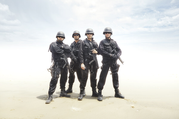 Photograph Chris Frazer Smith Swat Team on One Eyeland
