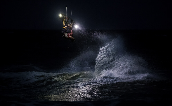 Photograph Mark Wengler Night Kitesurfing on One Eyeland