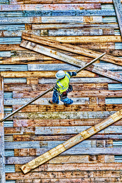 Photograph Mitchell Funk Construction Worker on One Eyeland