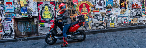 Photograph Patrick Bennett Red Scooter on One Eyeland