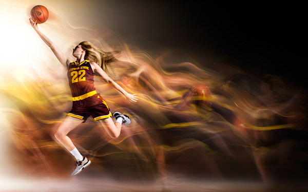 Photograph Blair Bunting Woman Basketball on One Eyeland