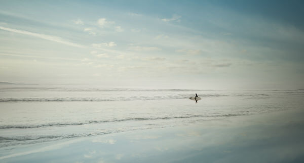 Photograph Justin Carrasquillo Surfer At Dawn on One Eyeland