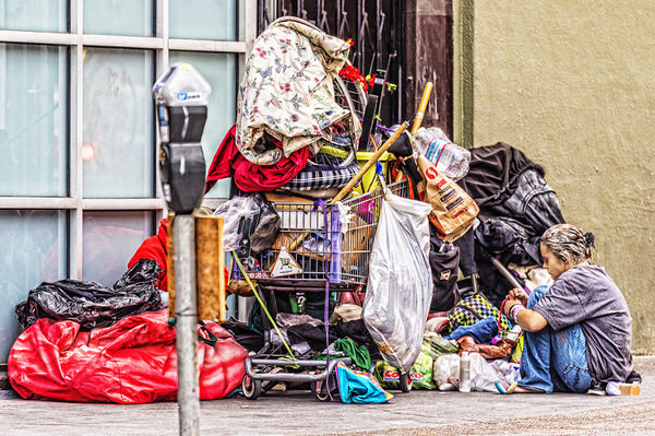 Photograph Mitchell Funk Homeless Women on One Eyeland