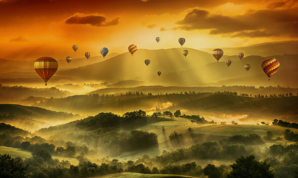 Photograph Ayse Yorgancilar Hotair Balloons on One Eyeland