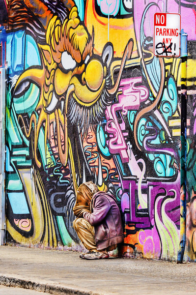 Photograph Mitchell Funk Disturb Man In The Tenderloin District on One Eyeland