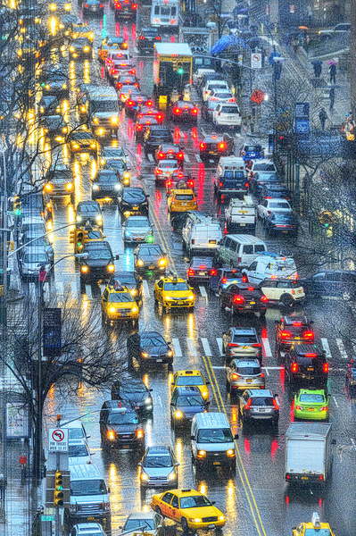 Photograph Mitchell Funk Traffic High Angle View on One Eyeland