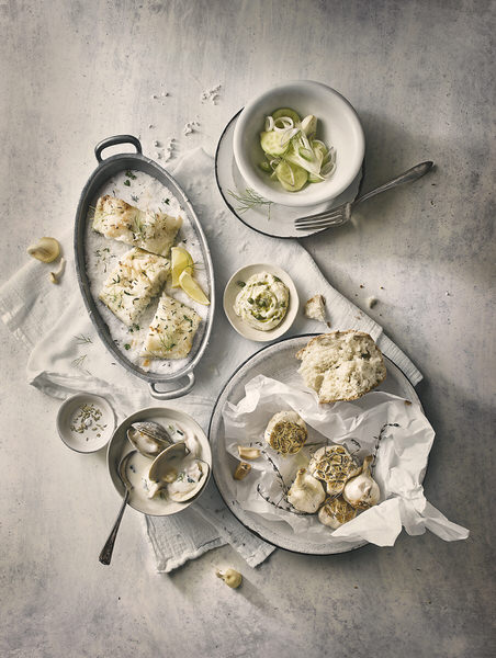 Photograph Greg Stroube Black And White And Blue Food    Seafood on One Eyeland