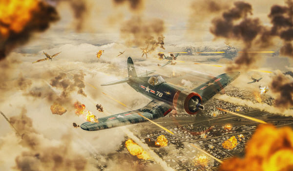 Photograph Diego Aguilar Carrera Vought F4u Corsa Fighter on One Eyeland