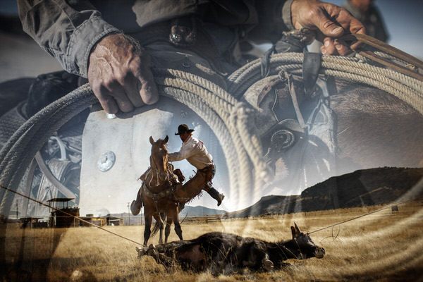 Photograph Jim Erickson Ropin on One Eyeland