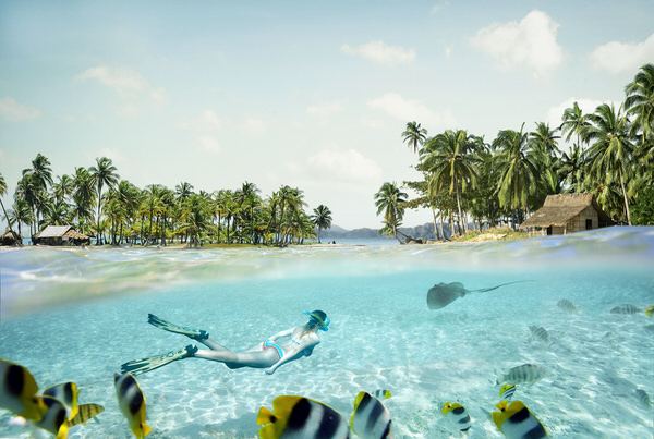 Photograph Marcel Jansen Caribbean Snorkel Travel Selfpromo on One Eyeland