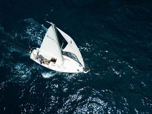 Photograph Ryan Struck Sailboat Aerial on One Eyeland