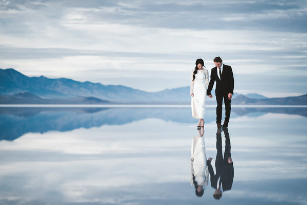 Photograph Tony Gambino Ethen & Heather At The Utah Salt Flats on One Eyeland