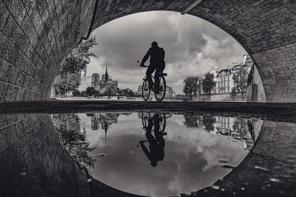 Photograph George Papapostolou The Cyclist In Paris on One Eyeland