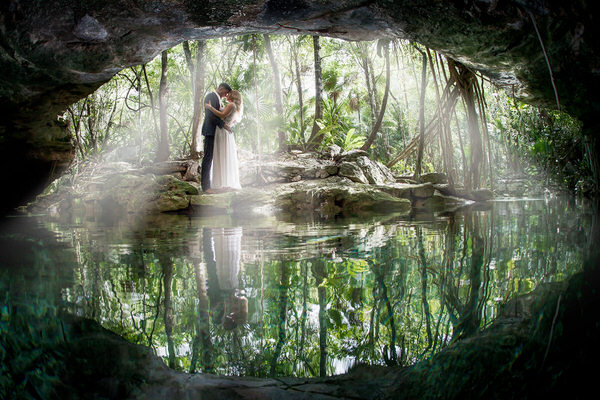 Photograph Vincent Van Den Berg Cenote Cave Light And Refection on One Eyeland