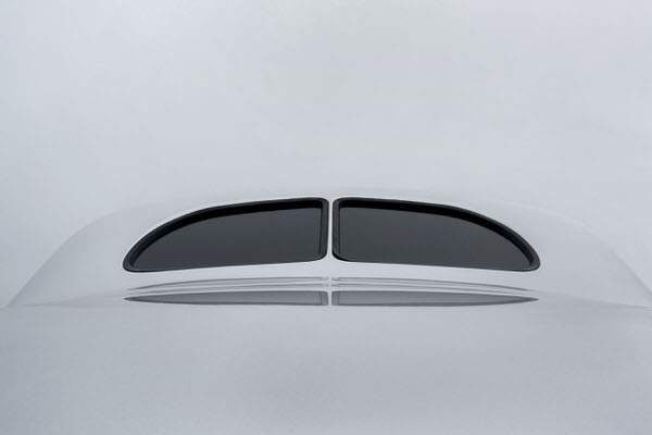 Photograph Steve Edson 1939 Silver Ford Split Window Against Grey Sky on One Eyeland