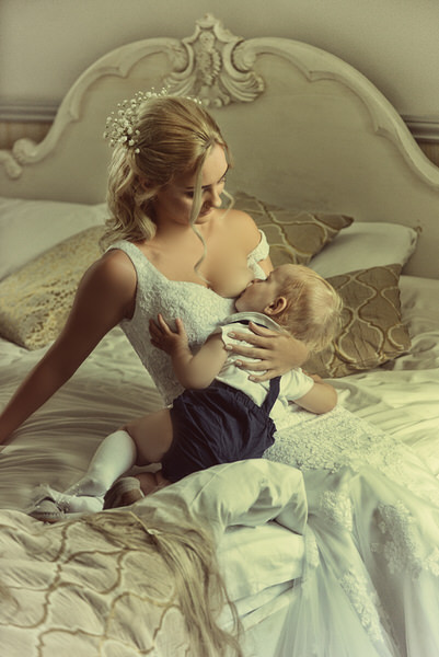 Photograph Vicki Lea Boulter Breastfeeding Bride on One Eyeland