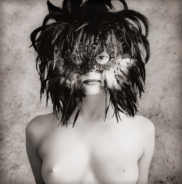 Photograph Glen Wexler Johanna With Feather Mask on One Eyeland
