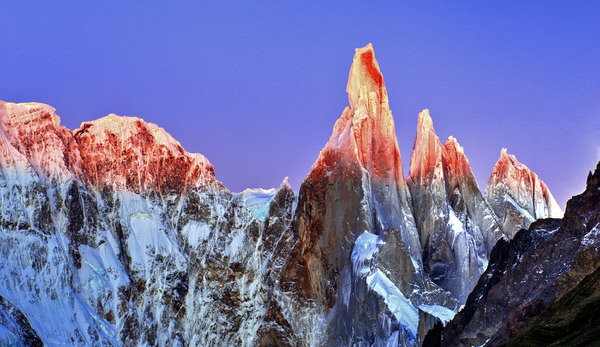 Photograph Bernardo Galmarini Burning Peaks At El Chalten on One Eyeland